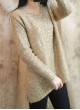 Asymmetrical Split-Back Fuzzy Sweater
